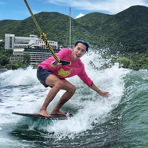 Wakeboarding is a popular water sport in Hong Kong